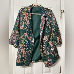 Fun Floral 3/4 Sleeve Blazer